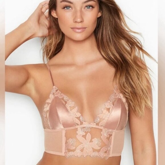 Victoria’s Secret Floral Satin Bralette – Size Small - Picture 1 of 7